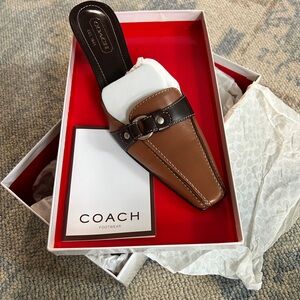 Coach Tan Leather Slip-On Shoes